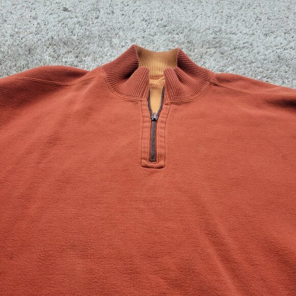 Tommy Bahama Sweater Mens XL Orange Reversible 1/4 Zip - Picture 7 of 9